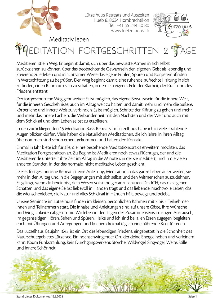 Angebot Meditation fortgeschritten PDF